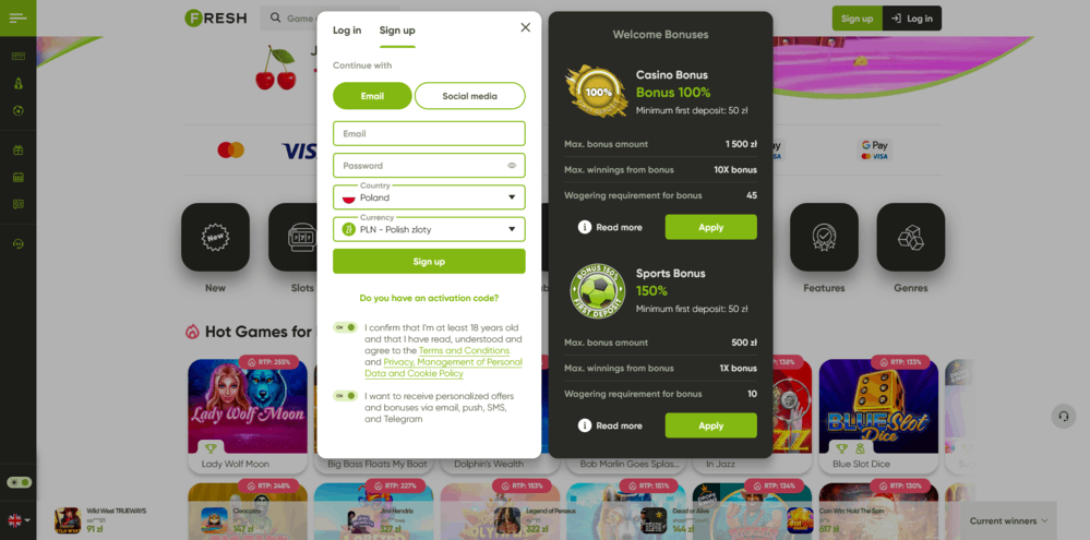 Plinko game Fresh Casino